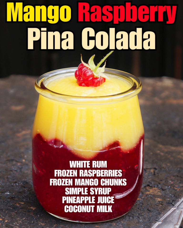 How to Make a Mango Raspberry Piña Colada